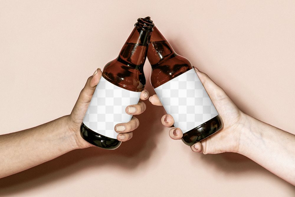 Beer bottle png transparent mockup