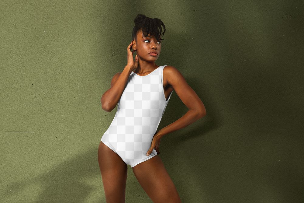 One-piece swimsuit png transparent mockup