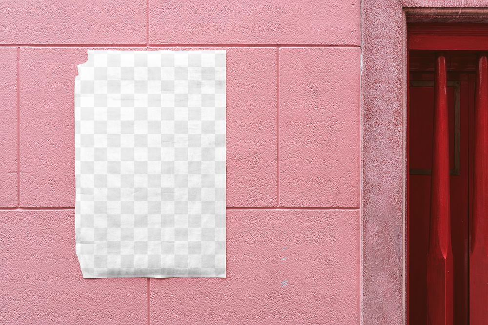 Poster png transparent paper mockup