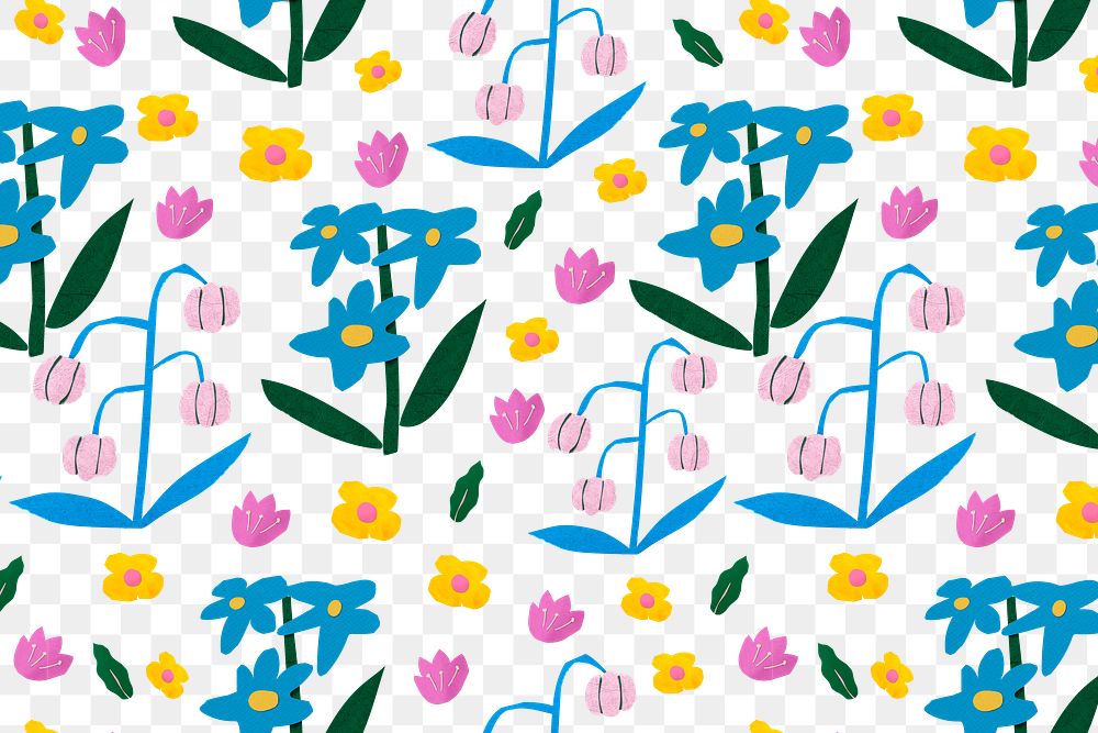 Wildflower pattern png transparent background