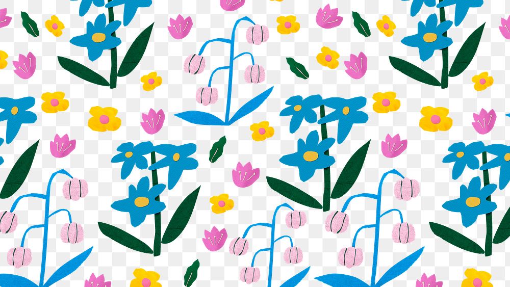 Wildflower pattern png transparent background