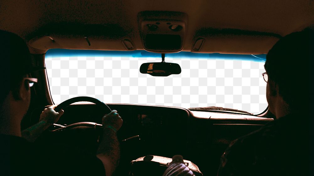 Car window png frame, transparent background