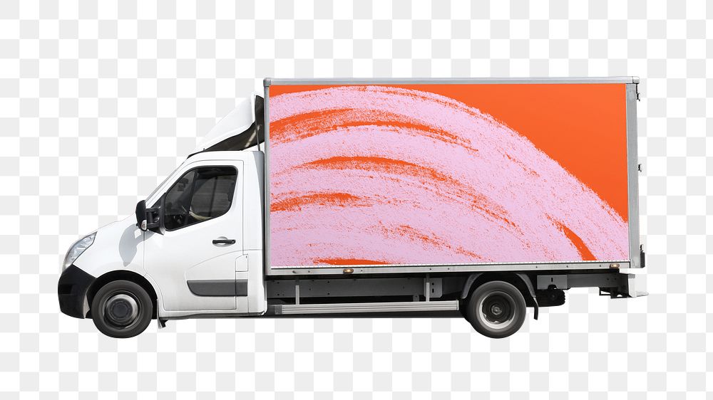 Moving truck png sticker, logistic vehicle, transparent background