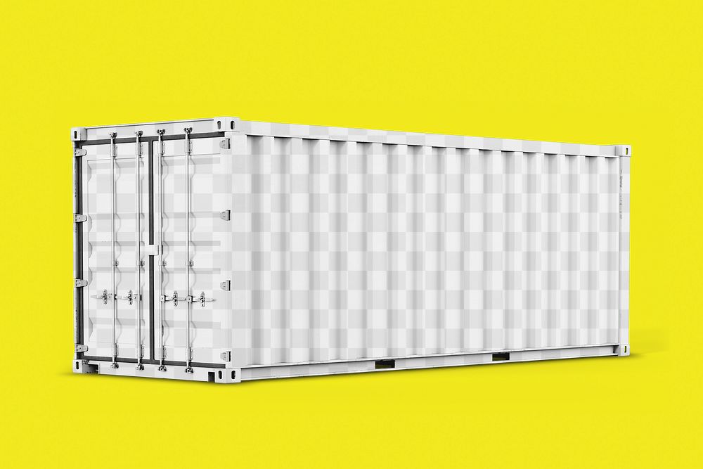 Shipping container png mockup, 3D cargo, transparent design