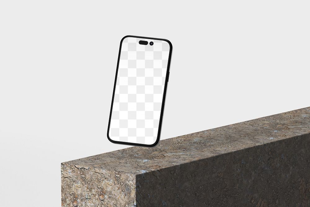 Smartphone screen png transparent mockup