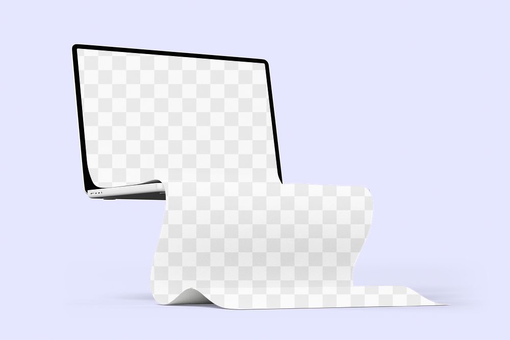 3D Laptop png screen mockup, transparent design