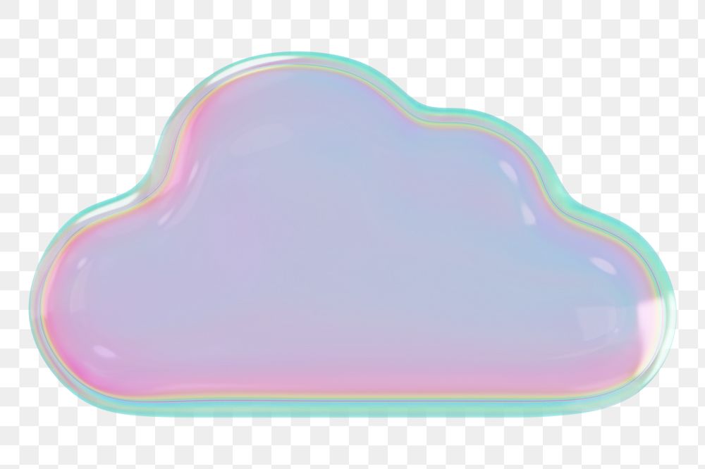 3D cloud png holographic, transparent background