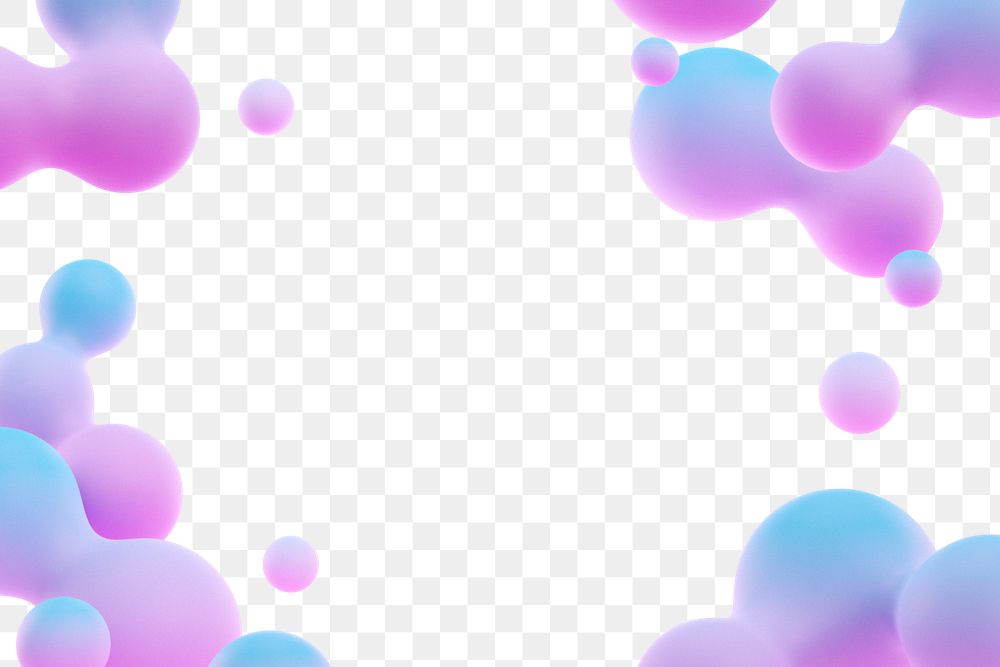 PNG gradient liquid fluid border, transparent background