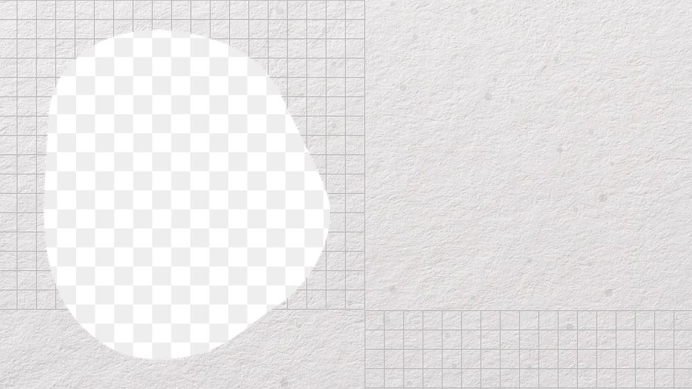 Blob shape frame png Off-white sticker, transparent background