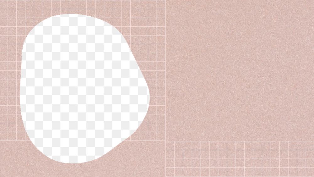 Blob shape frame png pastel pink sticker, transparent background
