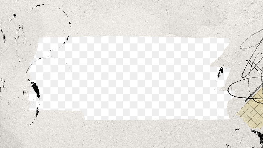 Rectangle frame png off-white sticker, transparent background
