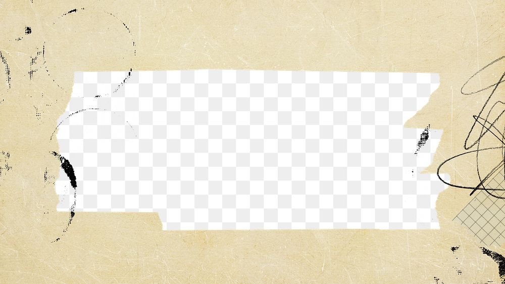 Beige frame png paper texture sticker, transparent background