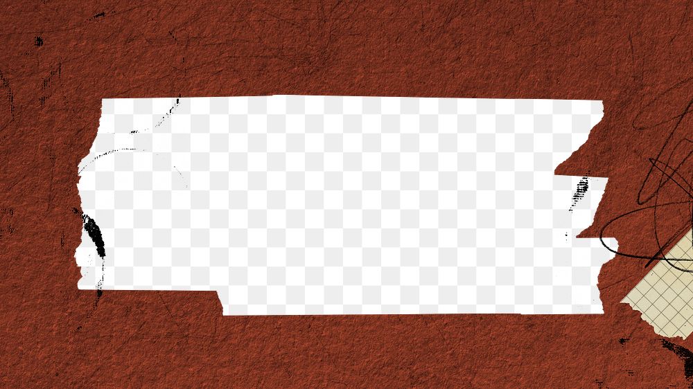 Red frame png rectangle sticker, transparent background