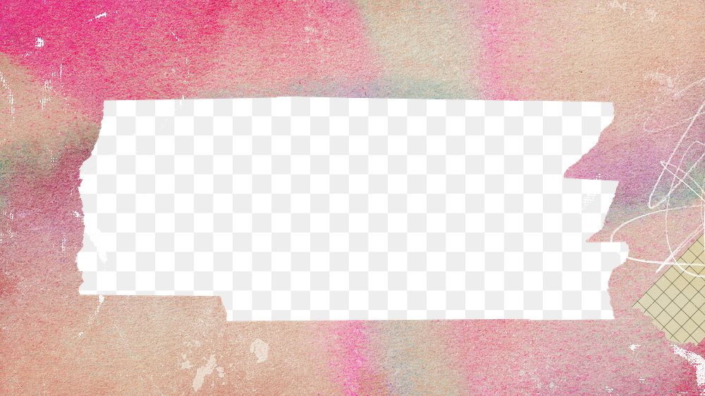 PNG pink rectangle frame sticker, transparent background