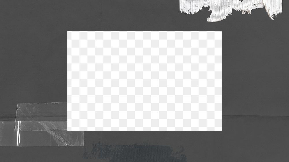 Gray frame png paper texture sticker, transparent background