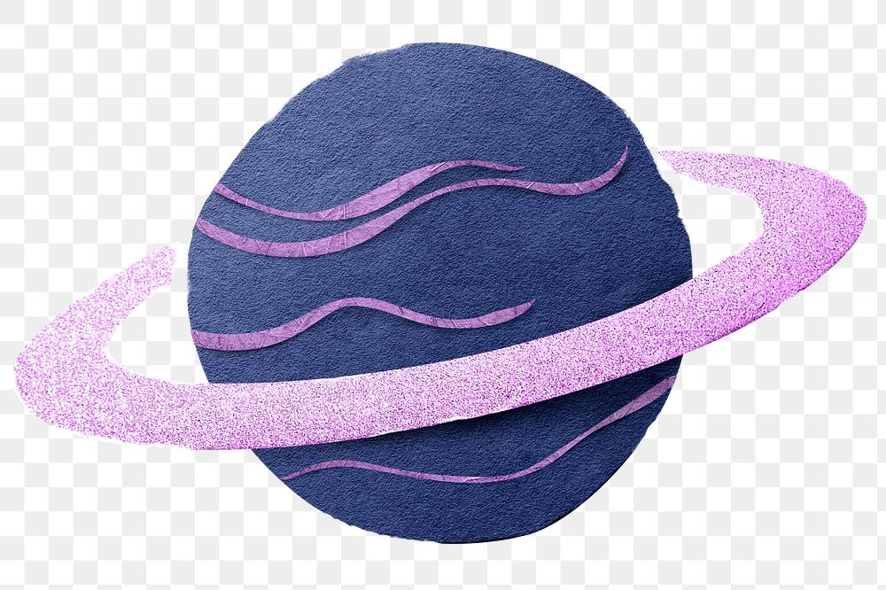 Purple Saturn png, cute galaxy graphic, transparent background