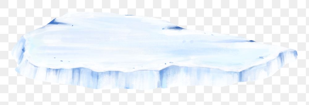 Melting ice sheet png sticker illustration, transparent background