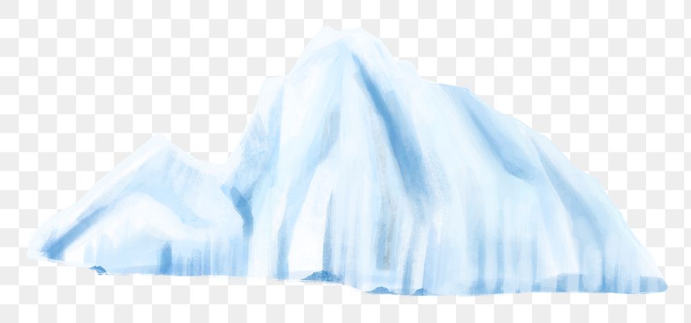 Iceberg png sticker, nature illustration, transparent background