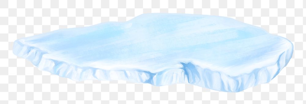 Melting ice sheet png sticker, nature illustration, transparent background