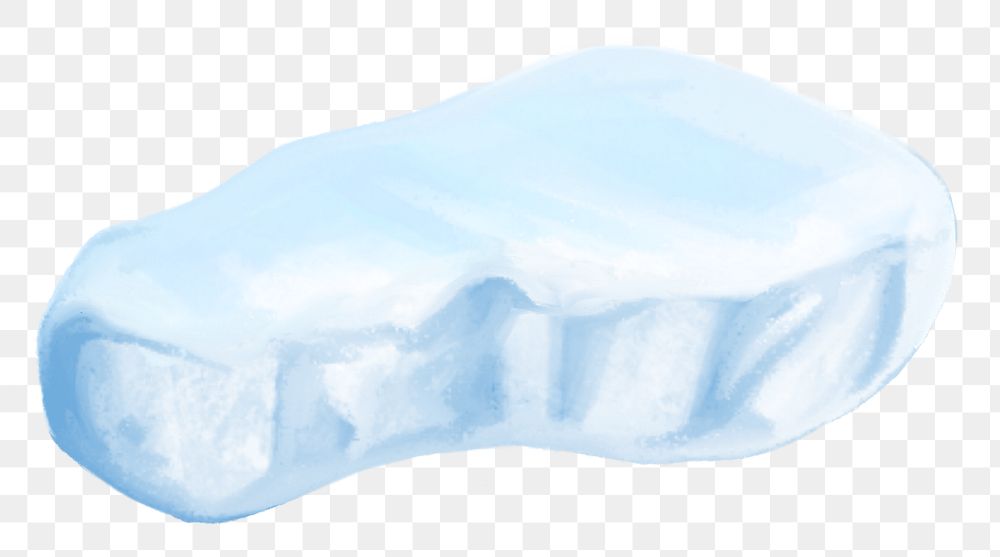 Melting ice sheet png sticker, nature illustration, transparent background