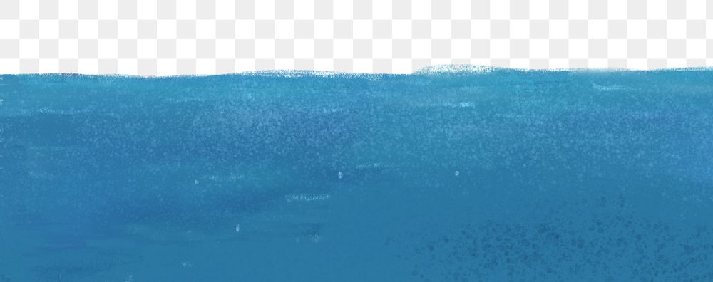 Blue sea border png sticker, transparent background