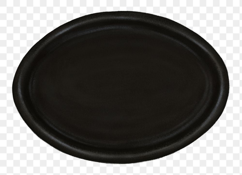 Black plate png, transparent background