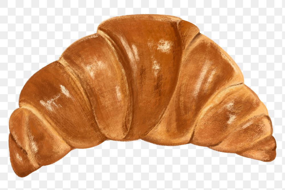 Croissant png sticker, homemade pastry, transparent background