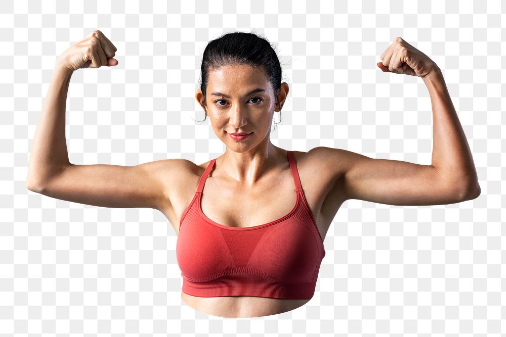 Fitness png woman sticker, transparent background