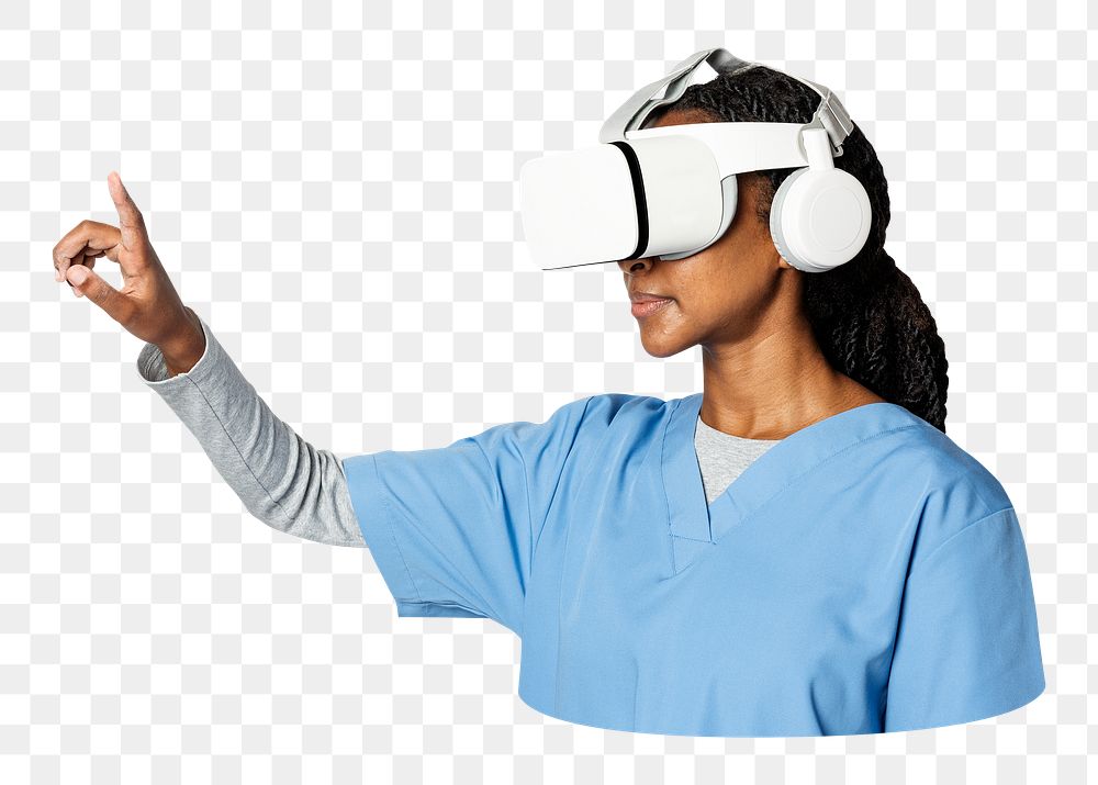 VR medical png  female doctor sticker, transparent background