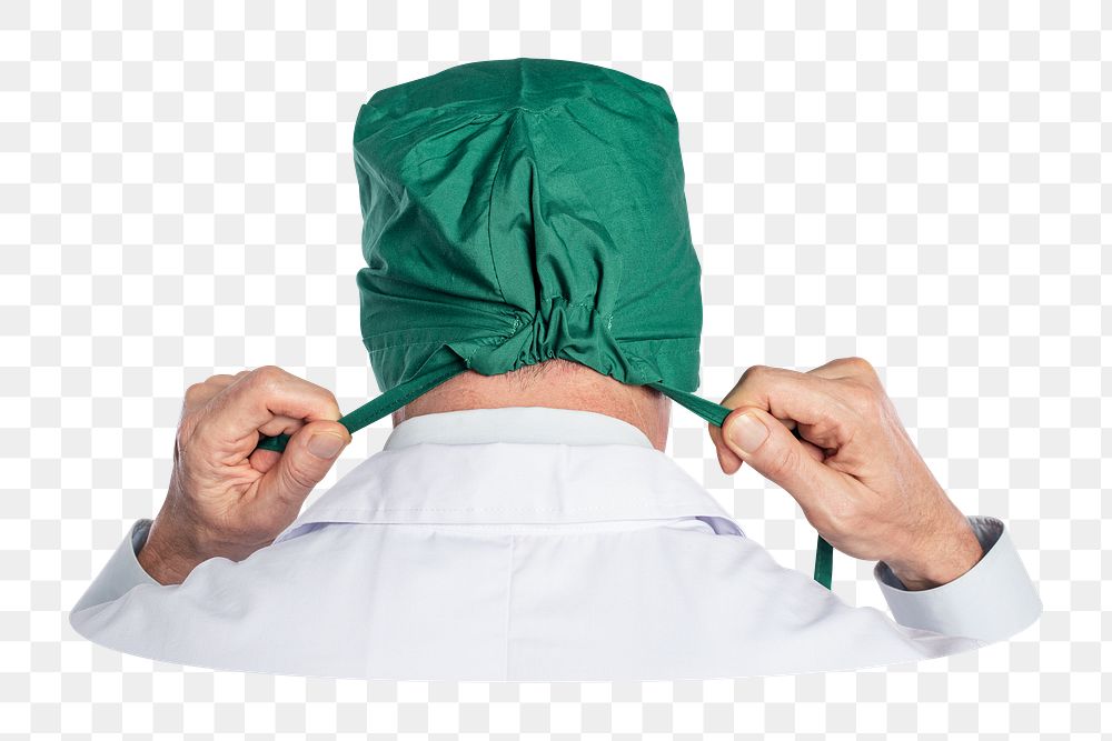 Doctor png scrub hat sticker, transparent background