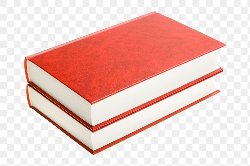Red books png education sticker, transparent background