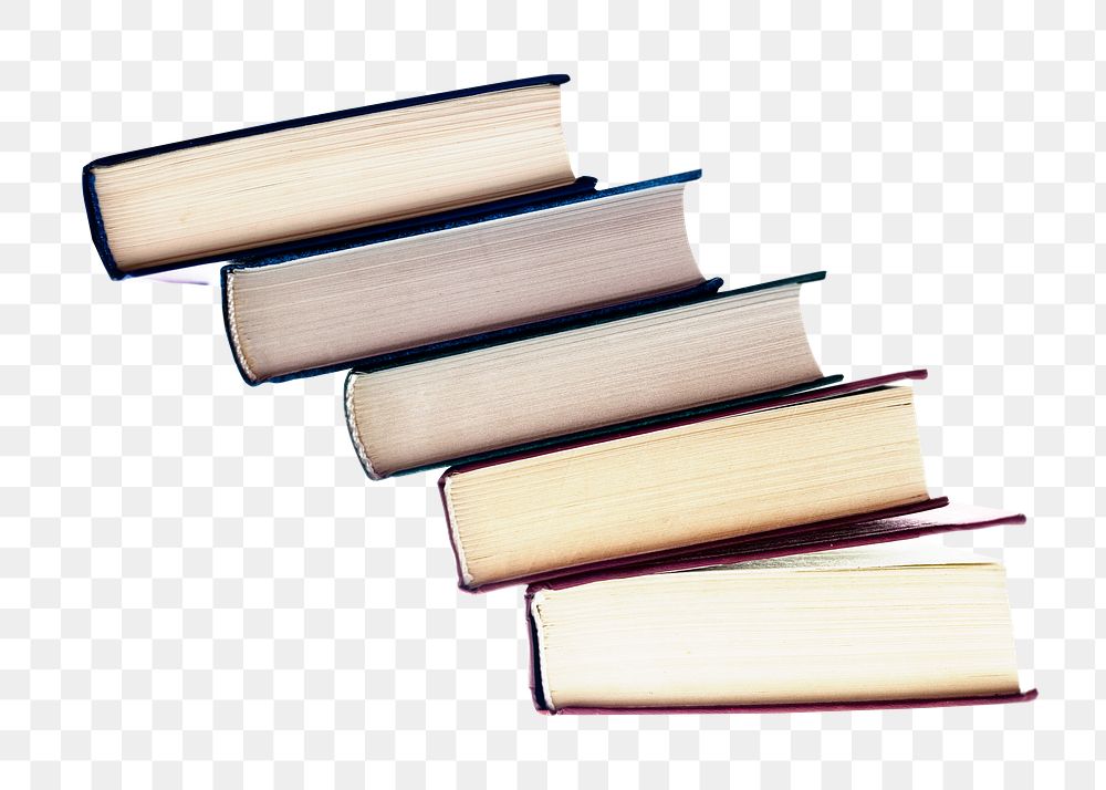 Book stack png education sticker, transparent background