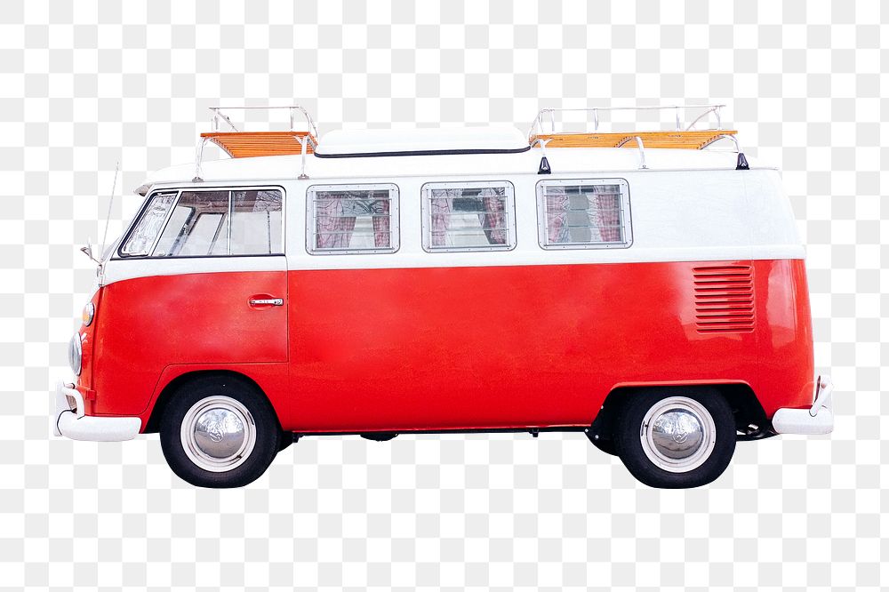 Red van png sticker, transparent background