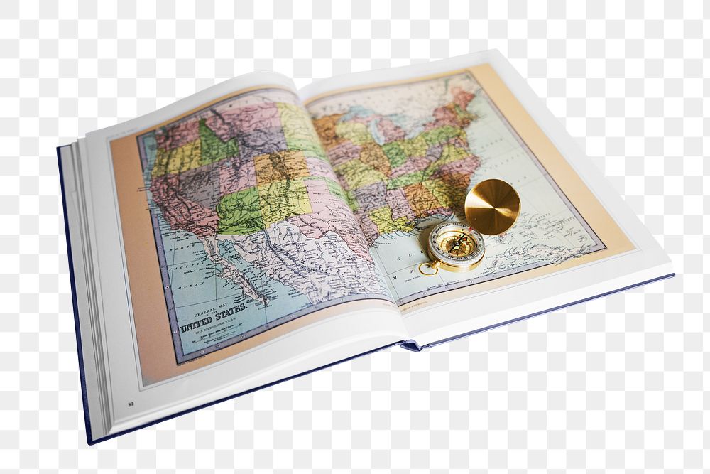 Map book png, transparent background