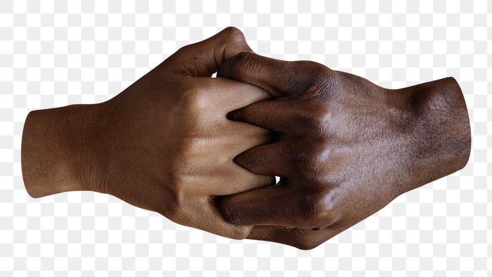 Interlocking fingers png sticker, transparent background