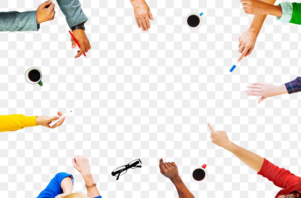 Business teamwork png frame, transparent background