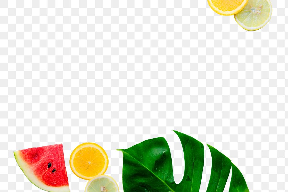 Summer border png element, transparent background