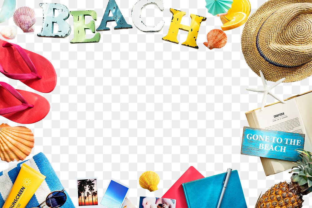 Summer frame png element, transparent background