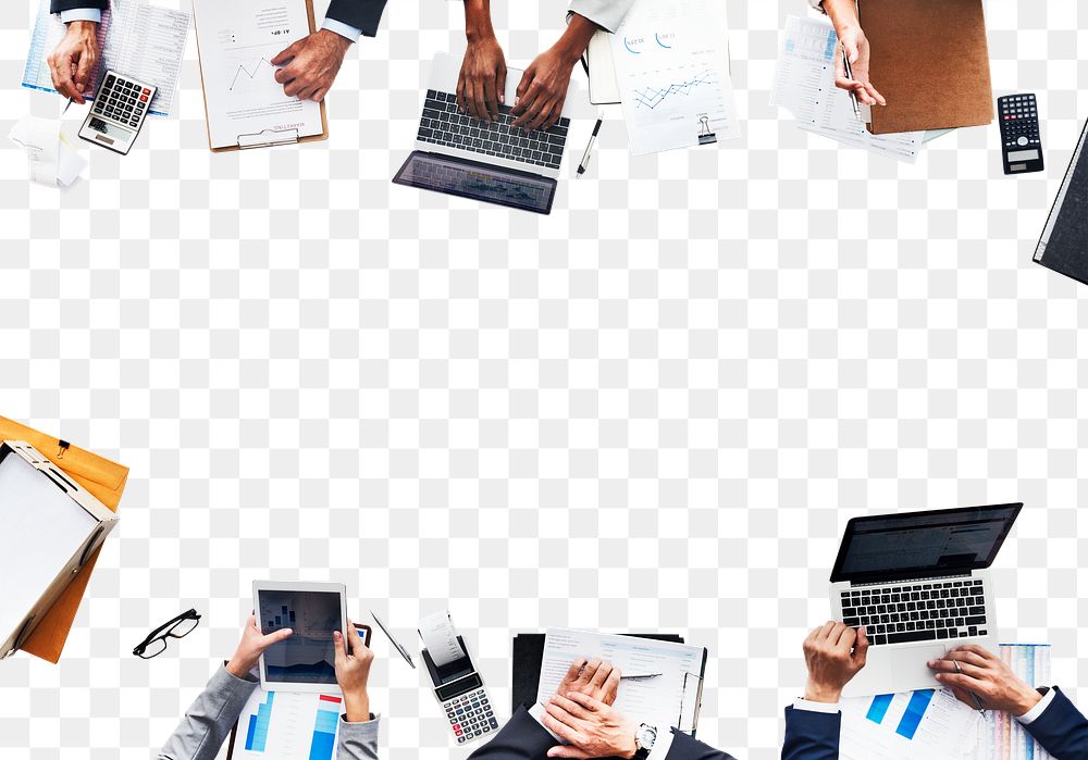 Business team png frame, transparent background