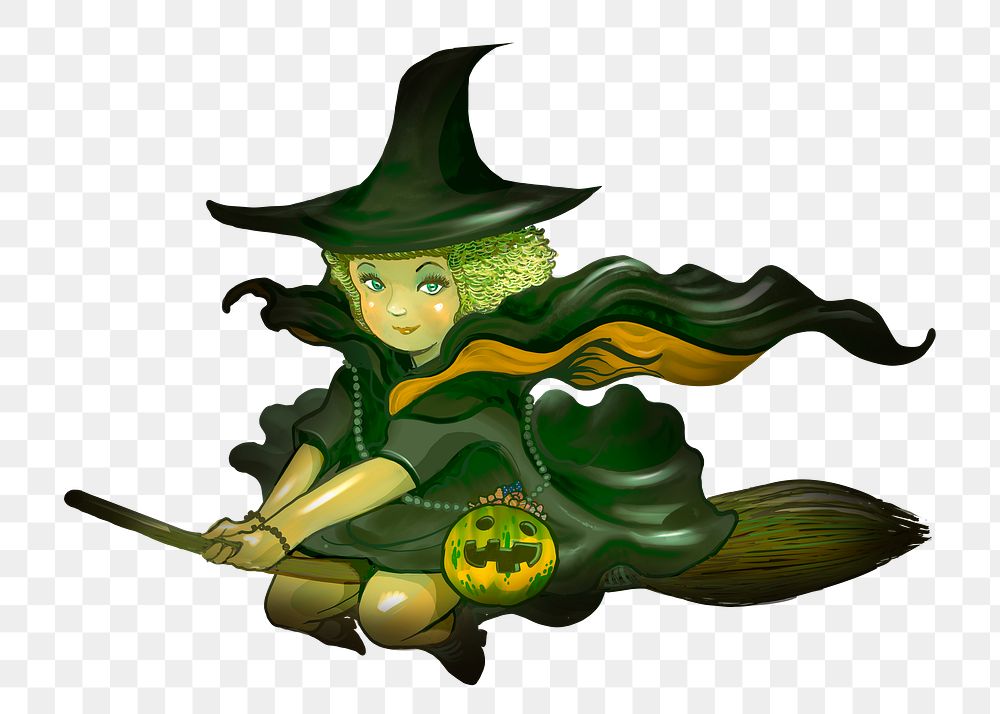 Png Halloween witch, transparent background