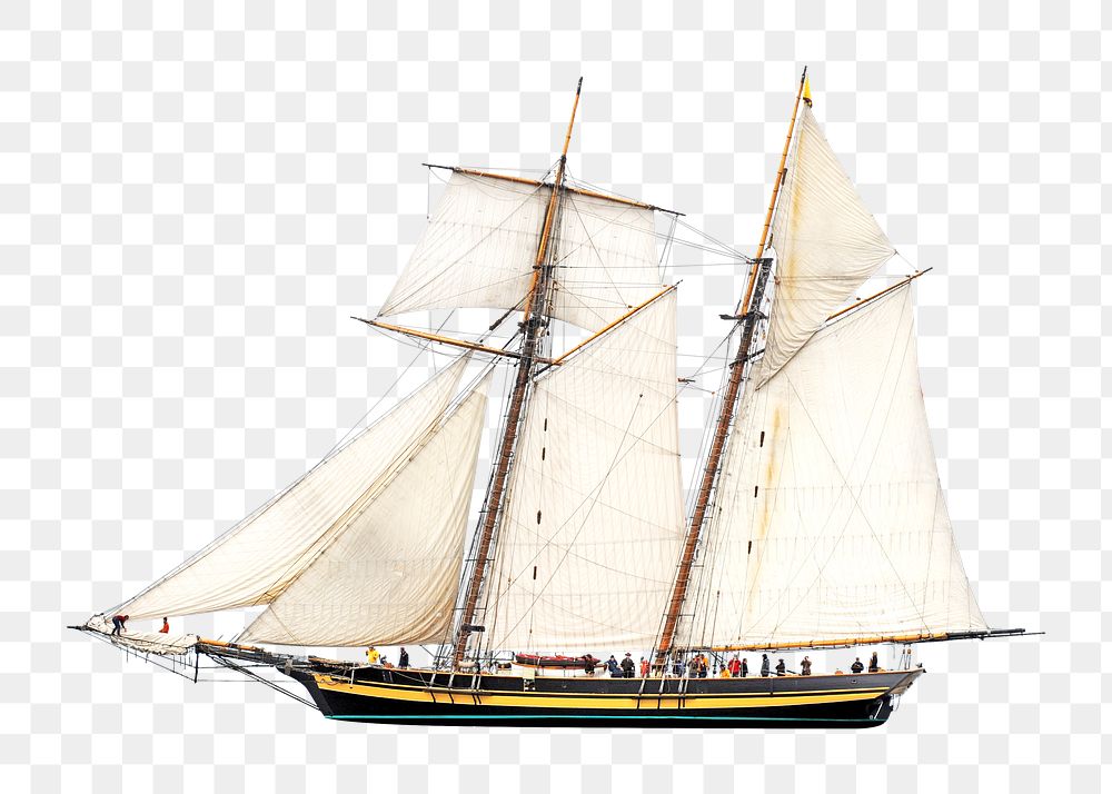 PNG Classic ship, collage element, transparent background