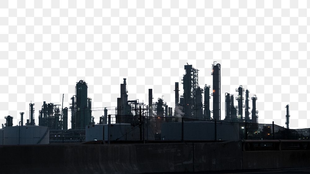 PNG Oil refinery plant, transparent background