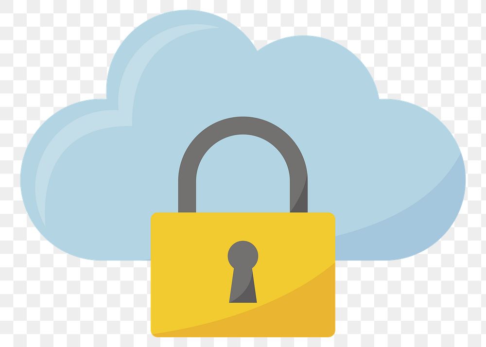 Cloud security png element, transparent background