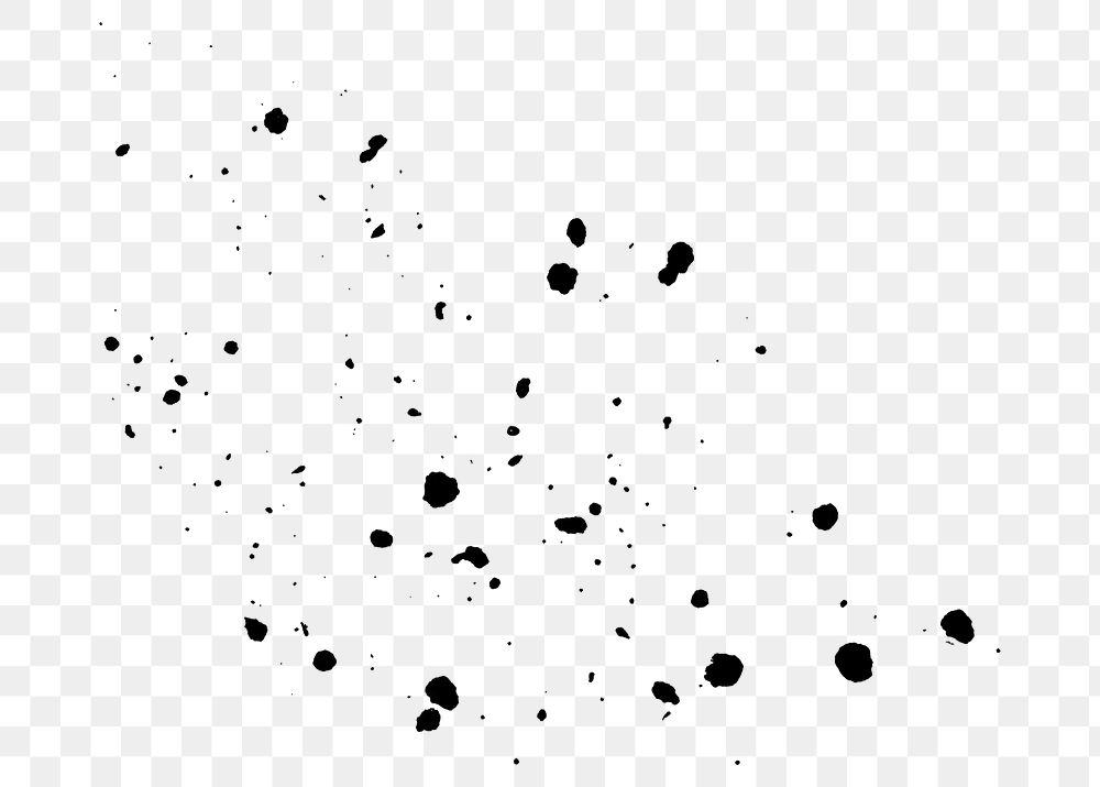 Black ink splash png, transparent background