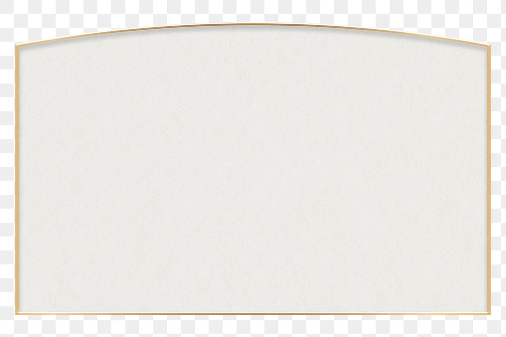 Minimal gold png frame, paper texture, transparent background