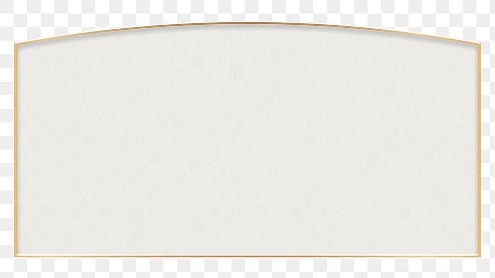 Minimal gold png frame, paper texture, transparent background