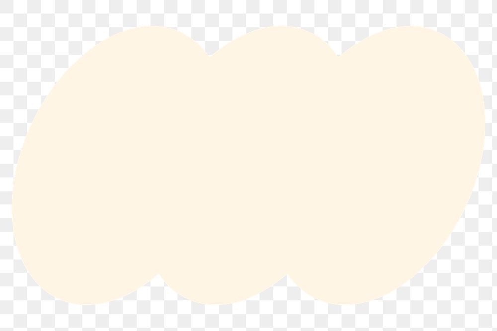 Beige badge png, overlapping circles design, transparent background