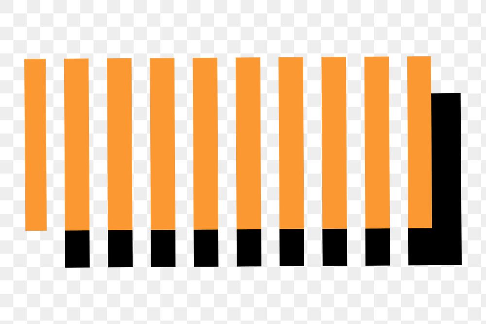 Orange stripes png shape, transparent background
