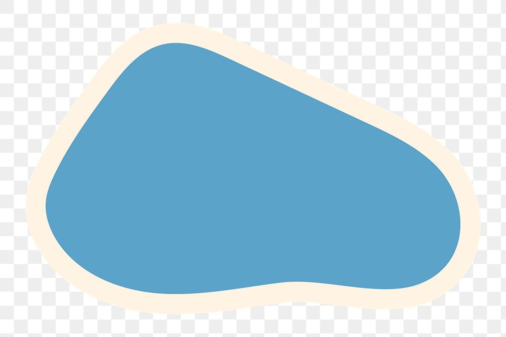 Blue organic shape png, transparent background