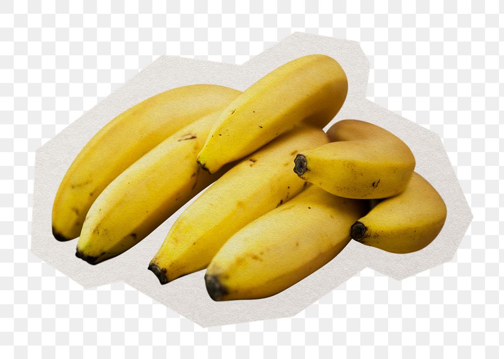 PNG bananas sticker with white border, transparent background